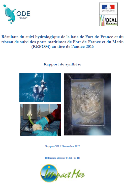 Résultats du suivi hydrologique de la baie de Fort-de-France et du Réseau de suivi des Ports Maritimes de Fort-de-France et du Marin (REPOM) au titre de l’année 2016